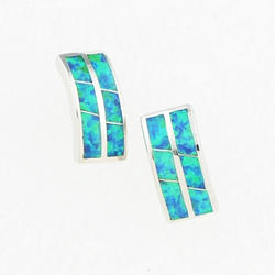 Rectangular Opal Earrings
