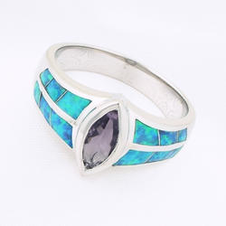 Marquise Amethyst and Opal Ring