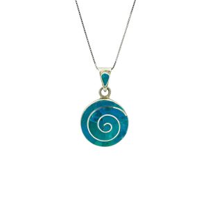 Turquoise Inlay Swirl Pendant