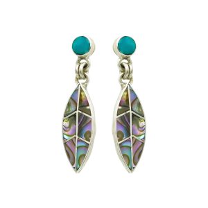 Turquoise and Abalone Shell Earrings