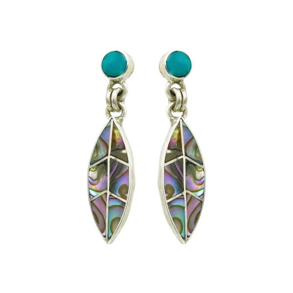 Turquoise and Abalone Shell Earrings