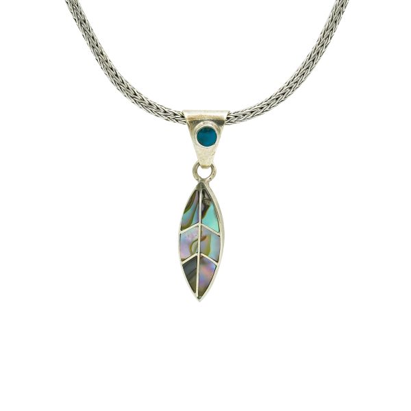 Abalone Shell & Turquoise Inlay Pendant