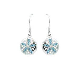 Blue Topaz & Sterling Silver Sand Dollar Earrings