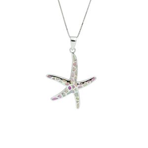White Opal & Sterling Silver Dancing Starfish (large)