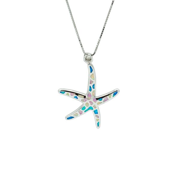 Multi Color Opal & Mother of Pearl Starfish Necklace (small)
