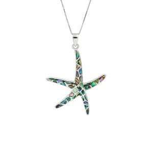 Abalone Shell & Sterling Silver Starfish Nacklace (Large)