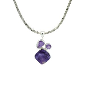 Charoite & Amethyst Pendant
