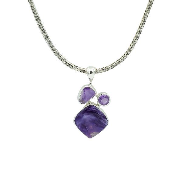 Charoite & Amethyst Pendant