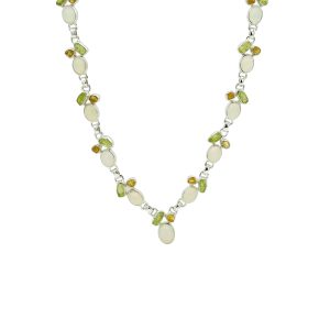 Moonstone, Peridot and Citrine Necklace