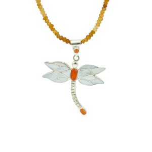 Mother of Pearl & Spiny Oyster Dragonfly Pendant