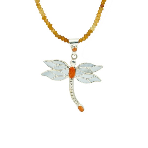 Mother of Pearl & Spiny Oyster Dragonfly Pendant