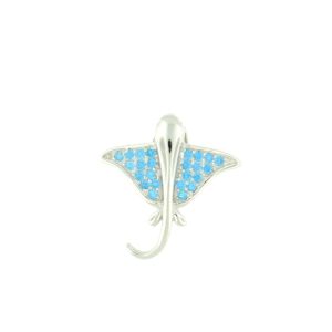 Blue Topaz & Sterling Silver Stingray Necklace (Small)