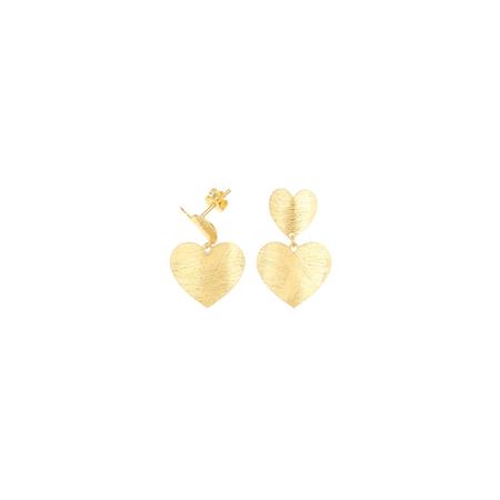 Gold Heart Post Earrings