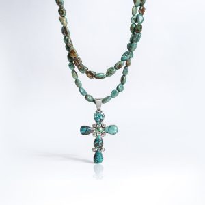 Sterling Silver & Turquoise Cross Pendant