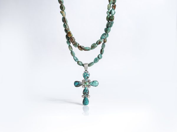 Sterling Silver & Turquoise Cross Pendant