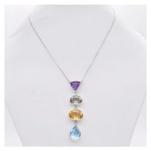 Multi Gemstone Drop Necklace
