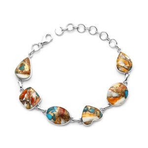 .925 Sterling Silver & Oyster Turquoise Bracelet