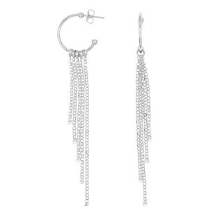 Sterling Silver Multi Strand Dangle Earrings