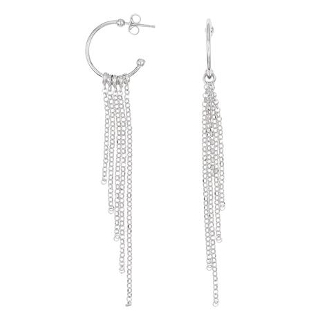 Sterling Silver Multi Strand Dangle Earrings