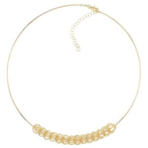 925 Sterling Silver Necklace Gold Plated Diamond Cut
