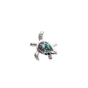 Sterling Silver & Abalone Turtle Necklace