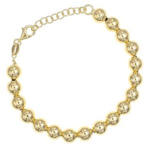 Sterling Silver with Gold Overlay Ball Bracelet