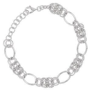 Diamond Cut Sterling Silver Chain Bracelet