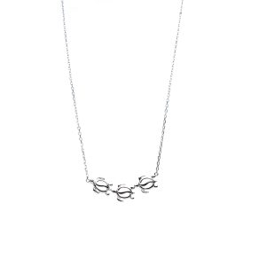 Three Turtle Necklace in Sterling Sterling Silver