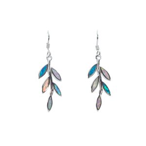 Sterling Silver and Multi-Color Opal Earrings (Hook)