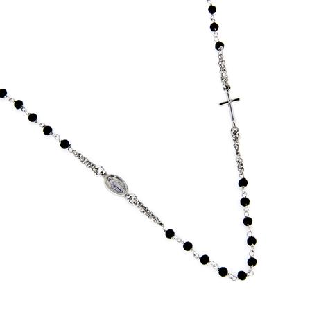 Sterling Silver and Black Onyx Rosay Necklace