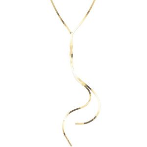 Sterling Silver Herringbone Necklace with Gold Plated