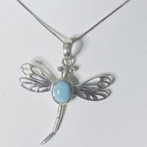 Larimar Dragonfly Necklace